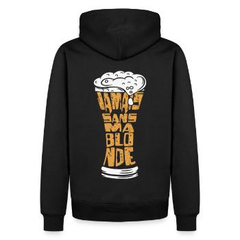 NEVER WITHOUT MY GIRLFRIEND - Men’s Premium Organic Hoodie - black - Back - Nico (187cm)