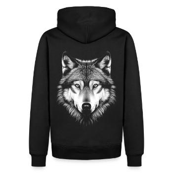 Spirit of the Wolf - Men’s Premium Organic Hoodie - black - Back - Nico (187cm)