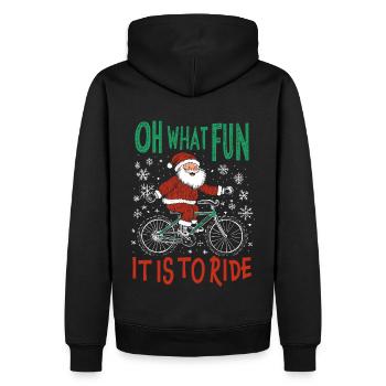 PÈRE NOËL VÉLO DRÔLE CADEAU DE NOËL - Sweat à capuche Premium bio Homme - noir - Dos - Nico (187cm)