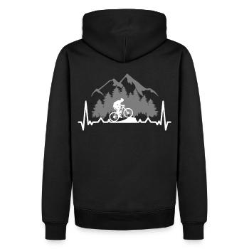 Heartbeat - VTT - VTT - Vélo - Sweat à capuche Premium bio Homme - noir - Dos - Nico (187cm)