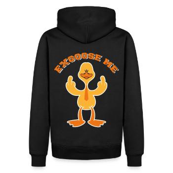 VEGAN - EXGOOSE ME - Männer Premium Bio Hoodie - Schwarz - Hinten - Nico (187cm)
