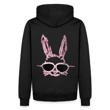 lapin de Pâques mignon avec des lunettes de soleil lapin de Pâques - Sweat à capuche Premium bio Homme - noir - Dos - Nico (187cm)