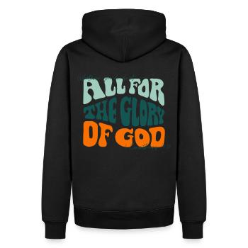 Tout pour la gloire de Dieu - UNITED - Sweat à capuche Premium bio Homme - noir - Dos - Nico (187cm)