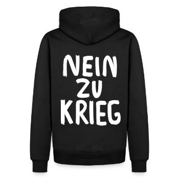 NON À LA GUERRE - OUI LA PAIX - Sweat à capuche Premium bio Homme - noir - Dos - Nico (187cm)