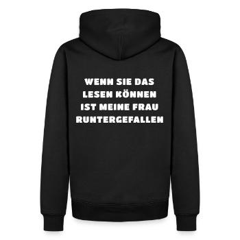 Lustiger Motorrad Spruch Biker Motorradfahrer - Männer Premium Bio Hoodie - Schwarz - Hinten - Nico (187cm)