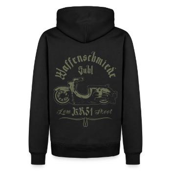 SIMSON KR51 - Low Skool - IFA DDR - Suhl - NVA - Männer Premium Bio Hoodie - Schwarz - Hinten - Nico (187cm)