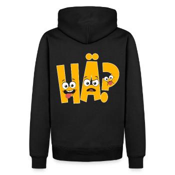 Hä? Comic - Männer Premium Bio Hoodie - Schwarz - Hinten - Nico (187cm)