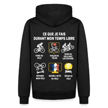 Cycliste vélo passion cyclisme cadeau humour vélo - Sweat à capuche Premium bio Homme - noir - Dos - Nico (187cm)