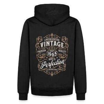 60ème Anniversaire 1965 Millésime - Sweat à capuche Premium bio Homme - noir - Dos - Nico (187cm)