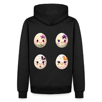 Bunte Eier zu Ostern bemalt - Männer Premium Bio Hoodie - Schwarz - Hinten - Nico (187cm)