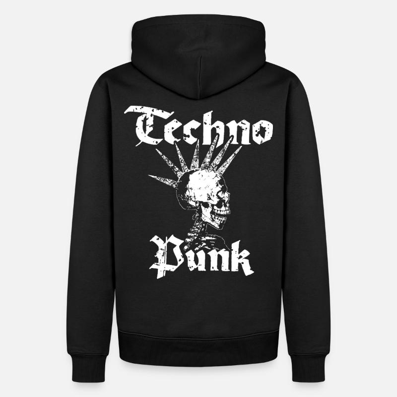 Techno Punk Skeleton - Men’s Premium Organic Hoodie - black