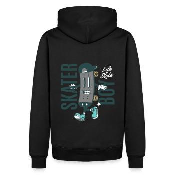 Skater Boy - Men’s Premium Organic Hoodie - black - Back - Nico (187cm)