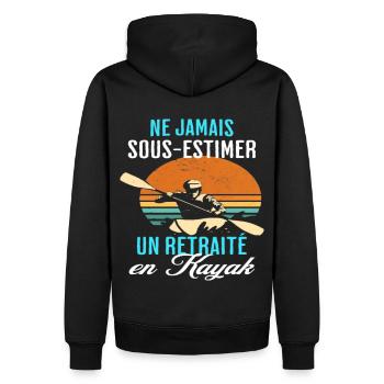 Kayak retraité en kayak humour retraite cadeau - Sweat à capuche Premium bio Homme - noir - Dos - Nico (187cm)
