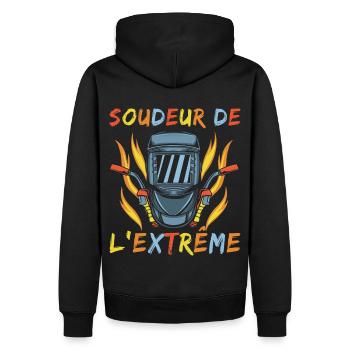 Soudeur de l extrême humour soudure cadeau soudeur - Sweat à capuche Premium bio Homme - noir - Dos - Nico (187cm)