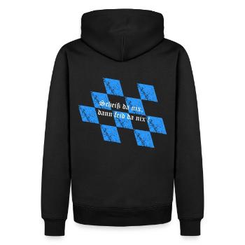 Scheiß da nix - Männer Premium Bio Hoodie - Schwarz - Hinten - Nico (187cm)
