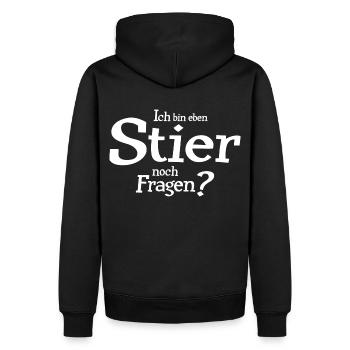 Sternzeichen Stier - Männer Premium Bio Hoodie - Schwarz - Hinten - Nico (187cm)