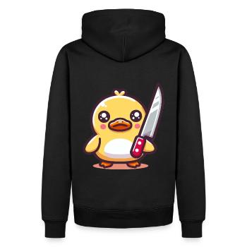canard au couteau - Sweat à capuche Premium bio Homme - noir - Dos - Nico (187cm)