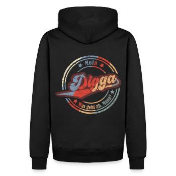 Moin Digga (What-Goes-From-Man Edition) - Sweat à capuche Premium bio Homme - noir - Dos - Nico (187cm)