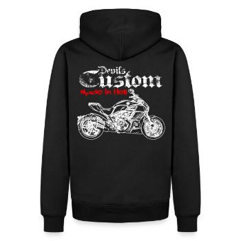 Diavel X Custom Biker Design Motorrad - Männer Premium Bio Hoodie - Schwarz - Hinten - Nico (187cm)