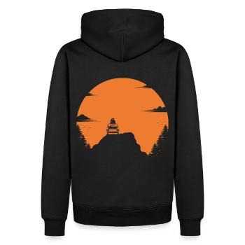 Coucher de soleil (Trabi Lovers Edition) - Sweat à capuche Premium bio Homme - noir - Dos - Nico (187cm)