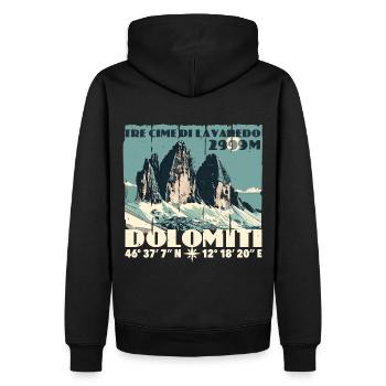 Dolomites de Tre Cime Lavaredo Dolomites des Trois Pics - Sweat à capuche Premium bio Homme - noir - Dos - Nico (187cm)