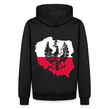 Pays polonais Drapeau polonais Drapeau - Sweat à capuche Premium bio Homme - noir - Dos - Nico (187cm)