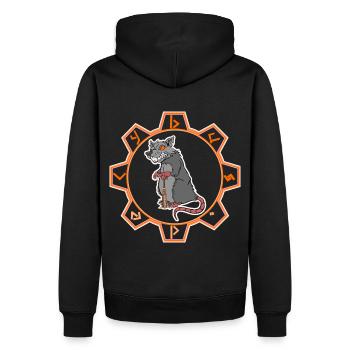 Rat Logo Cybus Zombie Halloween Undead - Men’s Premium Organic Hoodie - black - Back - Nico (187cm)