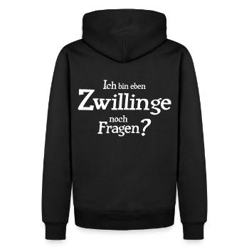 Sternzeichen Zwillinge - Männer Premium Bio Hoodie - Schwarz - Hinten - Nico (187cm)