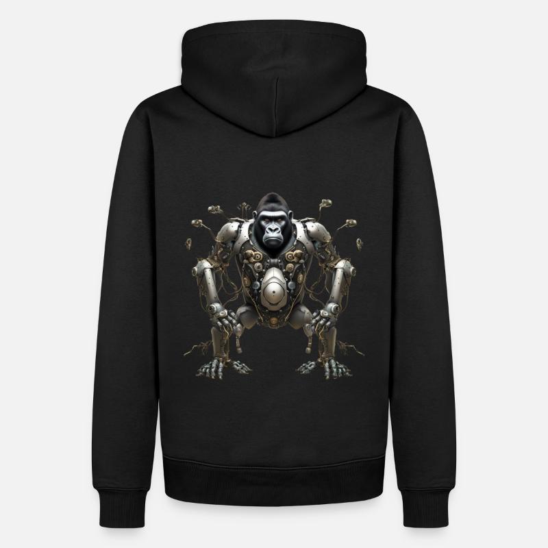 RoboticApe - Sweat à capuche Premium bio Homme - noir