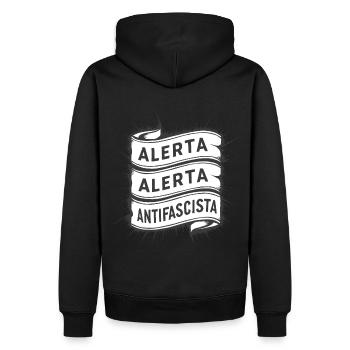 FCKNZS contre le fascisme - Sweat à capuche Premium bio Homme - noir - Dos - Nico (187cm)