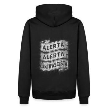 Alerta Alerta Antifascista Antifasciste - Sweat à capuche Premium bio Homme - noir - Dos - Nico (187cm)