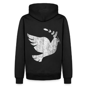 Friedenstaube Taube Frieden - Männer Premium Bio Hoodie - Schwarz - Hinten - Nico (187cm)