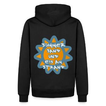 Sommer Sand Strand Eis SPruch - Männer Premium Bio Hoodie - Schwarz - Hinten - Nico (187cm)