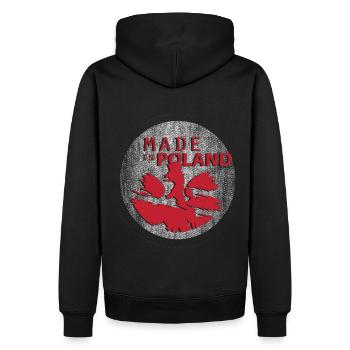 Made in Poland Polen - Männer Premium Bio Hoodie - Schwarz - Hinten - Nico (187cm)