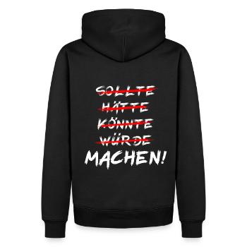 EInfach Machen Motivation - Männer Premium Bio Hoodie - Schwarz - Hinten - Nico (187cm)
