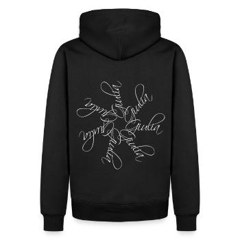 Giulia Name Namensmandala - Männer Premium Bio Hoodie - Schwarz - Hinten - Nico (187cm)