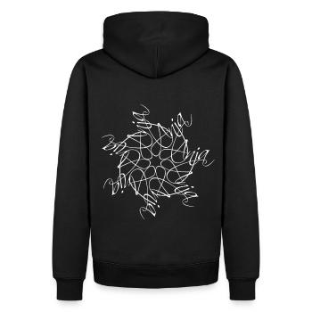 Anja Name Namensmandala - Männer Premium Bio Hoodie - Schwarz - Hinten - Nico (187cm)