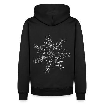 Antonia Nom Mandala - Sweat à capuche Premium bio Homme - noir - Dos - Nico (187cm)