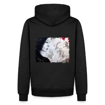 Kunst Frau Asiatin - Männer Premium Bio Hoodie - Schwarz - Hinten - Nico (187cm)