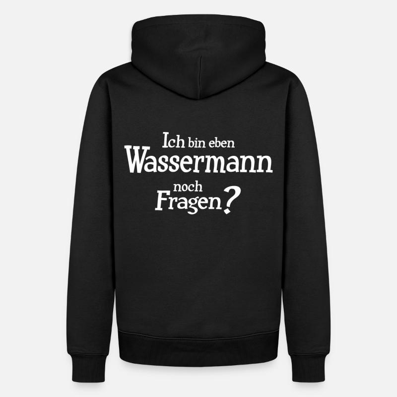 Sternzeichen Wassermann - Männer Premium Bio Hoodie - Schwarz