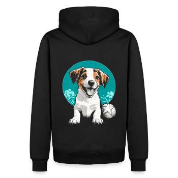 Jack Russell - Sweat à capuche Premium bio Homme - noir - Dos - Nico (187cm)