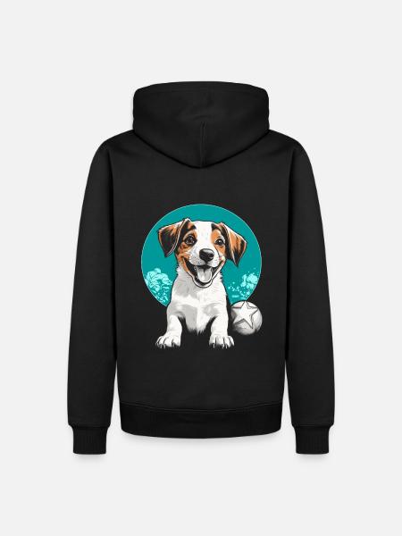 Jack Russel - Herre Premium økologisk hoodie - sort