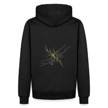 Lien de renforcement - Sweat à capuche Premium bio Homme - noir - Dos - Nico (187cm)