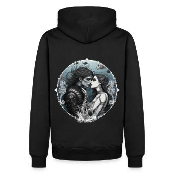 Marins noyés - Mort d’une sirène dans l’océan - Sweat à capuche Premium bio Homme - noir - Dos - Nico (187cm)