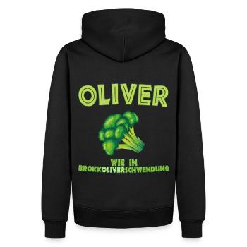 Oliver - Männer Premium Bio Hoodie - Schwarz - Hinten - Nico (187cm)