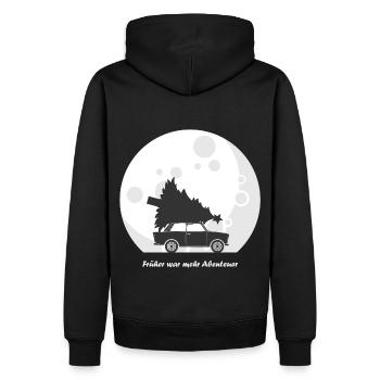 Früher war mehr Abenteuer (Trabi-Edition) - Männer Premium Bio Hoodie - Schwarz - Hinten - Nico (187cm)