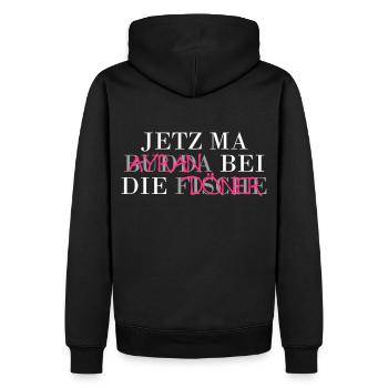 ...jetz ma Ayran bei die Döner! - Männer Premium Bio Hoodie - Schwarz - Hinten - Nico (187cm)