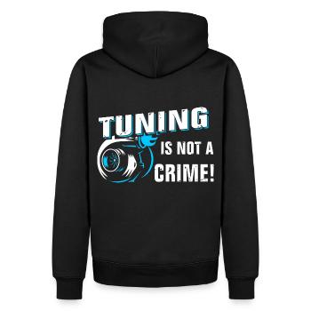Auto Tuning ist kein Verbrechen - Männer Premium Bio Hoodie - Schwarz - Hinten - Nico (187cm)