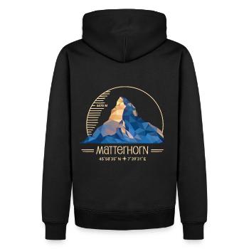 Matterhorn Hike Randonnée Zermatt Souvenir - Sweat à capuche Premium bio Homme - noir - Dos - Nico (187cm)