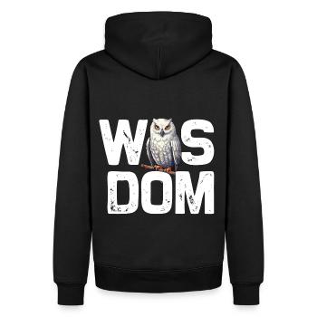 Owl Snowy Owl Barn Owl Owl Motif - Men’s Premium Organic Hoodie - black - Back - Nico (187cm)